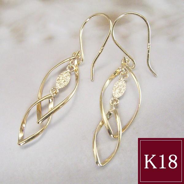 ピアス アクセサリー k18 K18 18金 ゴールド 揺れる 地金 5月8日前後の発送予定｜venusjewelry