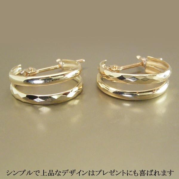 ピアス アクセサリー k18 K18 18金 ジュエリー フープピアス 地金 2営業日前後の発送予定の画像
