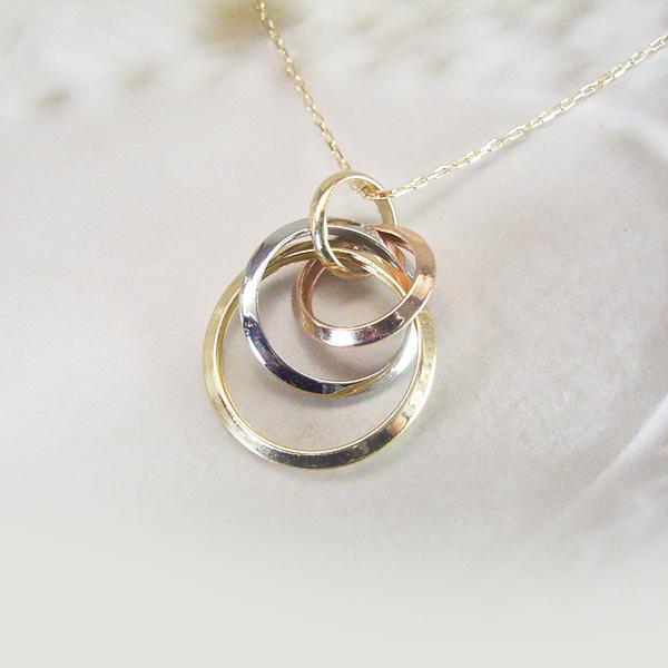 ヴィーナスジュエリー ネックレス トリニティ プラチナ900 K18ゴールド