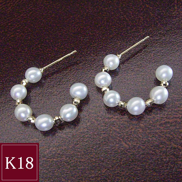 ヴィーナスジュエリー ピアス アクセサリー k18 18金 パール 真珠 淡水 