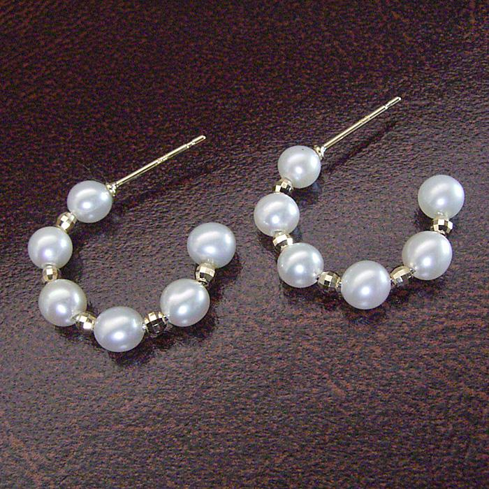 ヴィーナスジュエリー ピアス アクセサリー k18 18金 パール 真珠 淡水