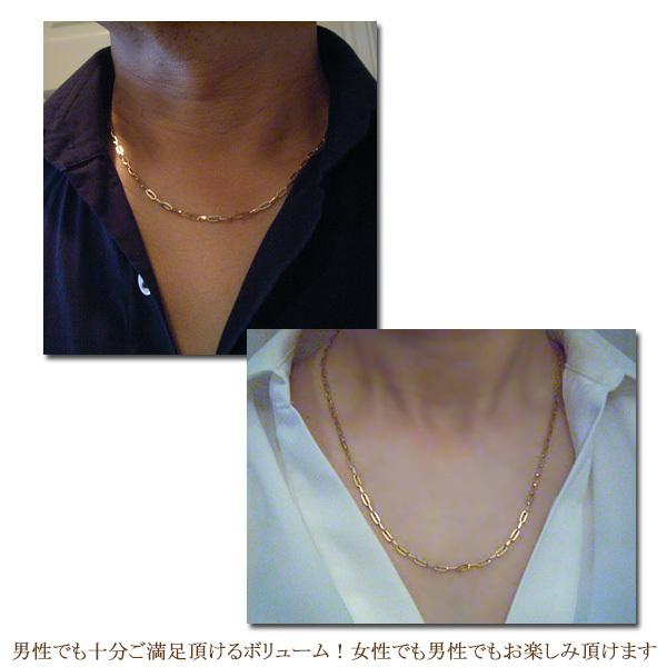 ネックレス 男女兼用 ユニセックス 18金 K18 50cm チェーン ペーパークリップ メンズ レディース 地金 2営業日前後の発送予定の画像