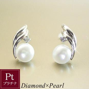 ピアス プラチナ パール 真珠 天然ダイヤモンド Pt900 アクセサリー 2 