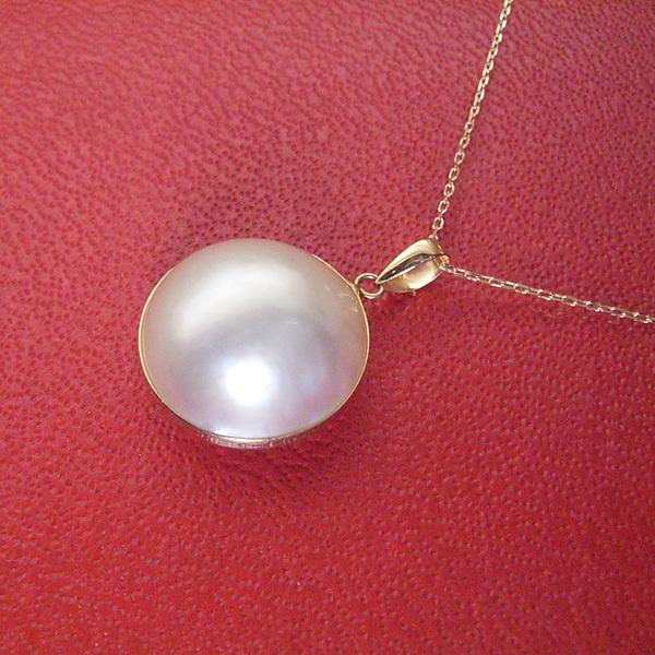 18金 マベパール ネックレス マベ真珠 直径12mm K18 プレゼント 女性 2