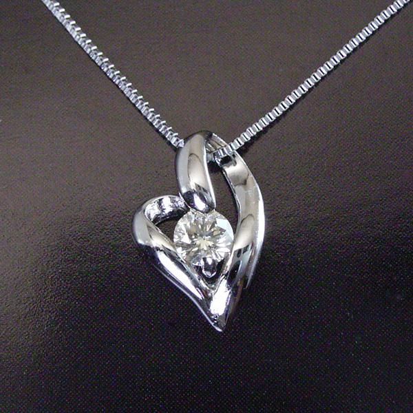 憧れの最高級】天然 ダイヤモンド ネックレス 華奢 ハート 愛 プラチナ-