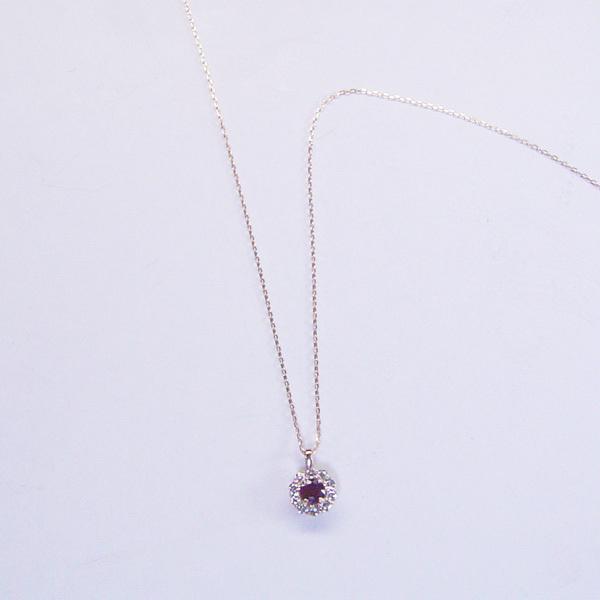 ヴィーナスジュエリー ネックレス ルビー 天然 ダイヤモンド