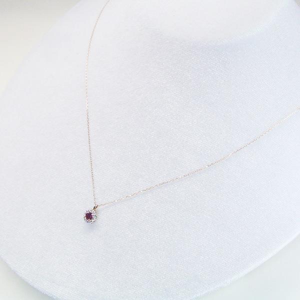 ヴィーナスジュエリー ネックレス ルビー 天然 ダイヤモンド