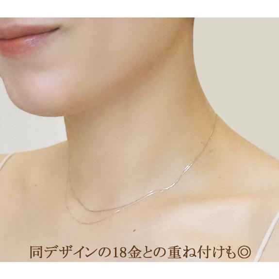 ヴィーナスジュエリー プラチナ 40面カット チェーン ネックレス 小豆
