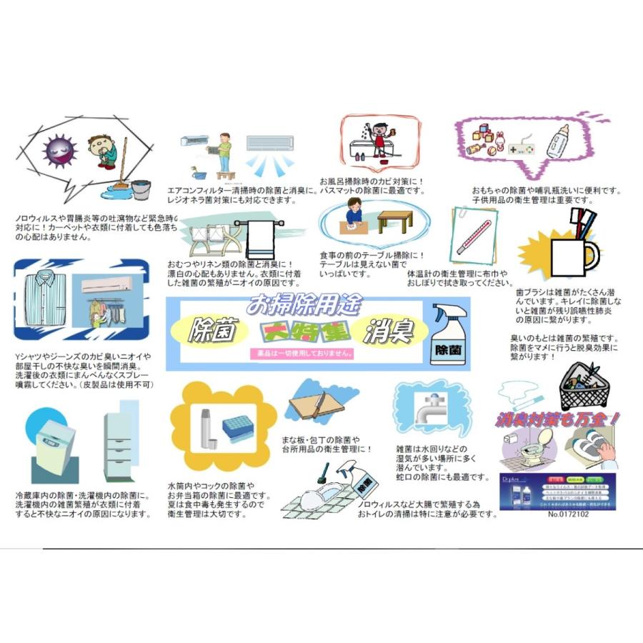 電解次亜塩素酸水 ドクタープラス 500（HCIO）500ppm  RSウイルス感染症・感染性胃腸炎・インフルエンザ・ヘルパンギーナ・手足口病予防に！｜vercomstore｜03