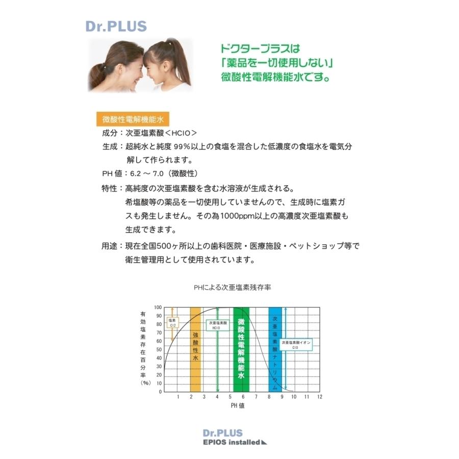 電解次亜塩素酸水 ドクタープラス500 業務用 5L 500ppm