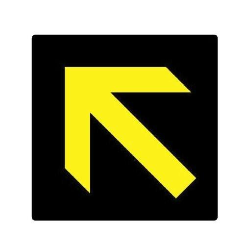 祝開店 大放出セール開催中 Unit ユニット 矢印ステッカー 862 38 黒地黄矢印