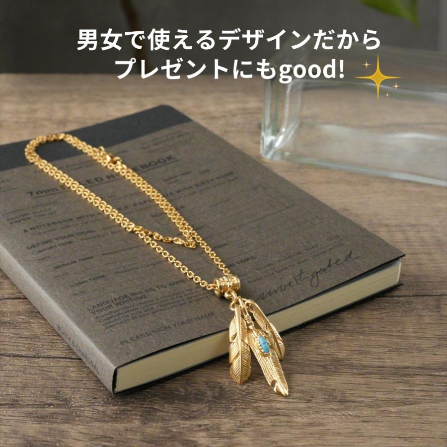トリプルフェザー シルバー 925 24Kゴールド コーティング ネックレス