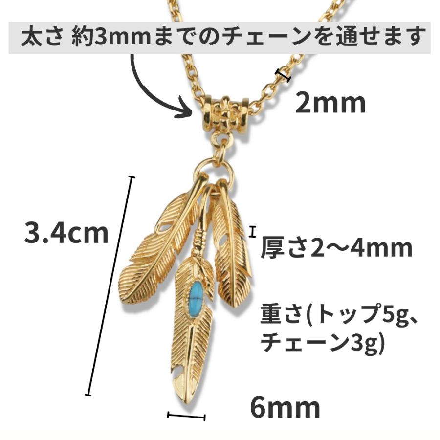 トリプルフェザー シルバー 925 24Kゴールド コーティング ネックレス