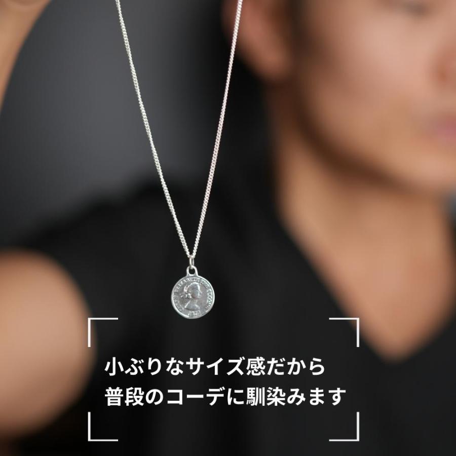 シルバー 925 エリザベス 2世 コイン ネックレス 金貨 硬貨 モチーフ