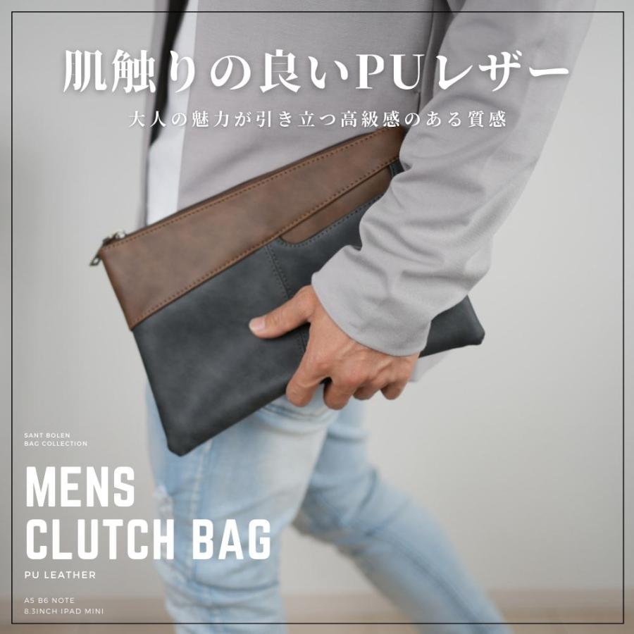 メンズ セカンドバッグ クラッチバッグ PU レザー 財布 小さめ A5 B6