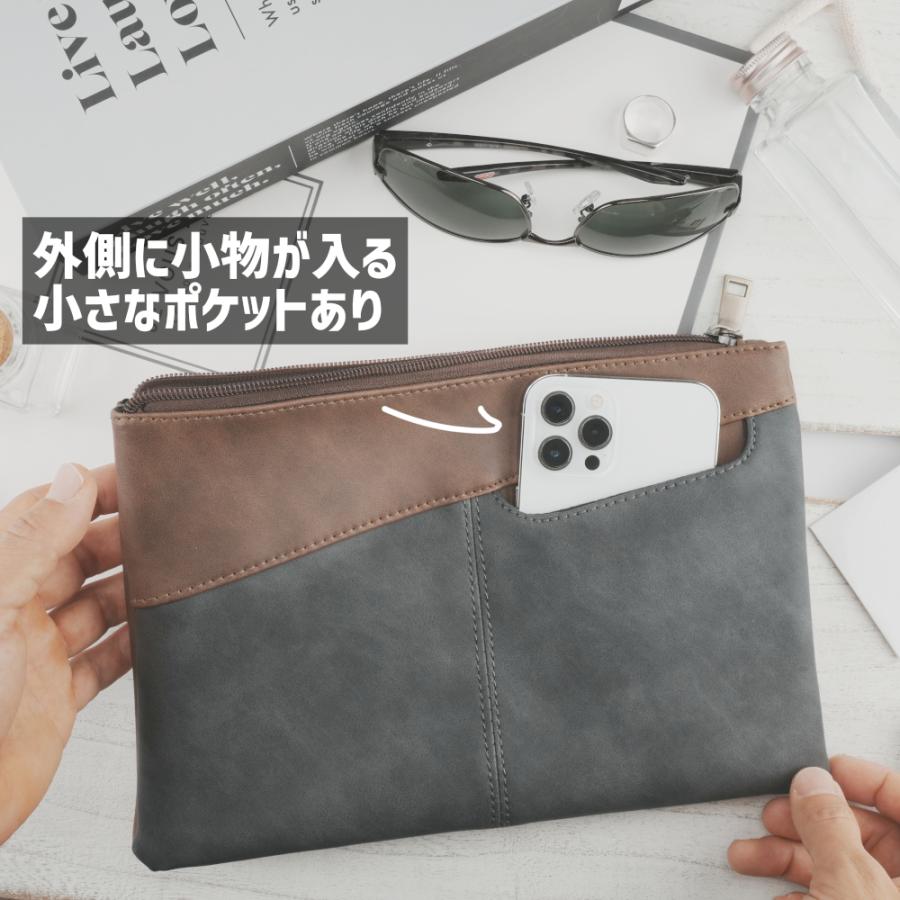 メンズ セカンドバッグ クラッチバッグ PU レザー 財布 小さめ A5 B6