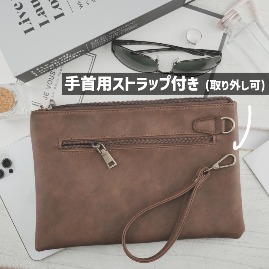 メンズ セカンドバッグ クラッチバッグ PU レザー 財布 小さめ A5 B6