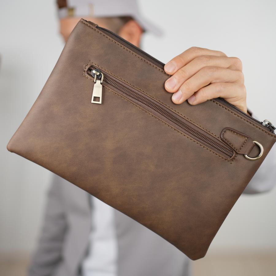 メンズ セカンドバッグ クラッチバッグ PU レザー 財布 小さめ A5 B6
