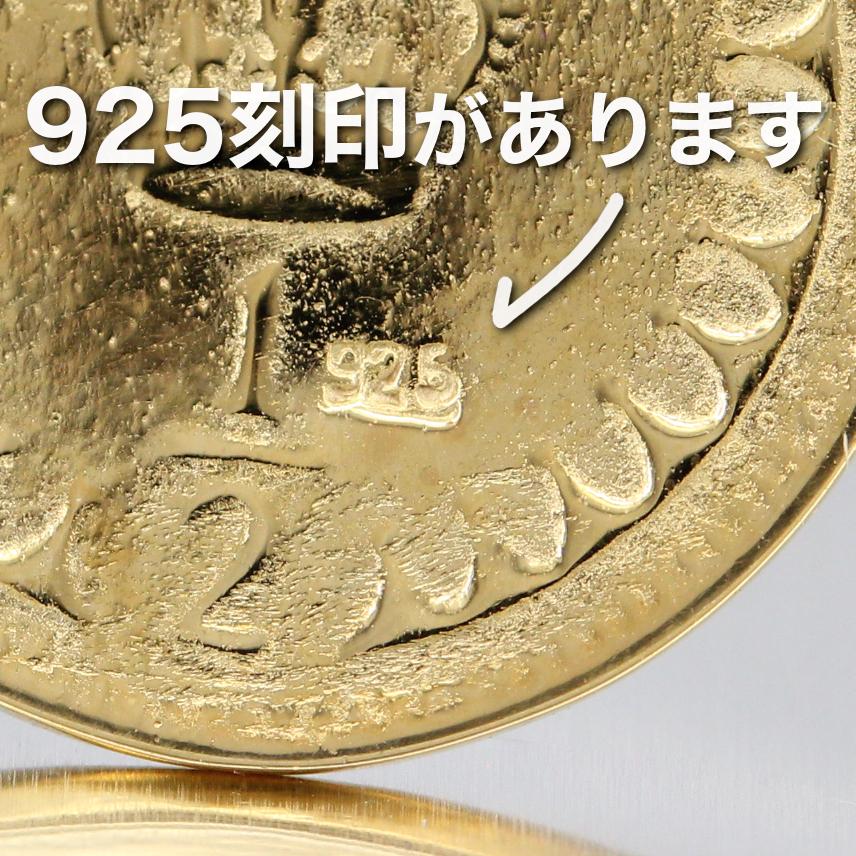 シルバー 925 エリザベス ネックレス 24k ゴールド コーティング 金貨 硬貨 ペンダント メンズ レディース｜vericto｜06