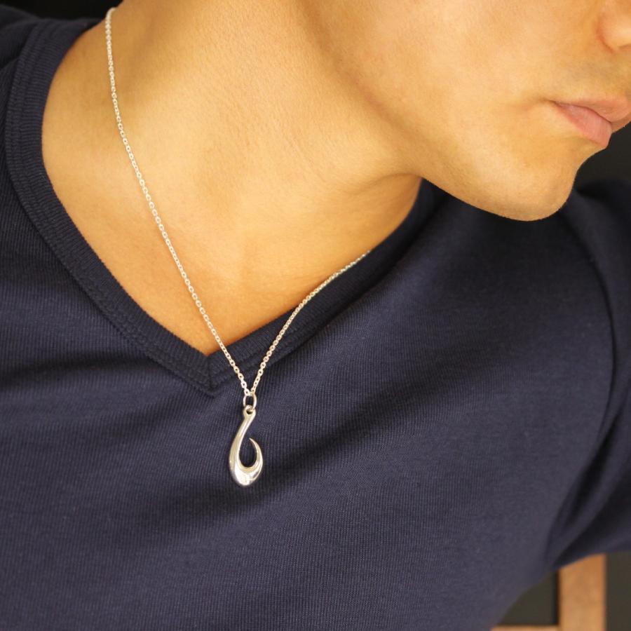 シルバー 925 ネックレス フィッシュ フック 釣り針 モチーフ メンズ
