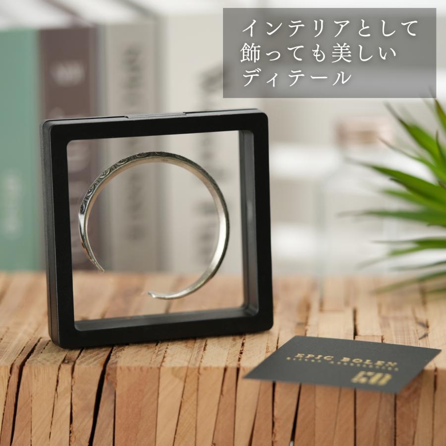 カレンシルバー バングル シルバー925 メンズ レディース 925刻印 スタンプワーク お守り カレン族 フリーサイズ サイズ調整可能 幅4mm 銀 ブレスレットの画像