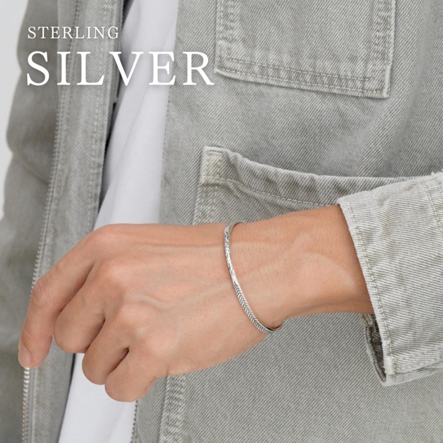 シルバー バングル ブレスレット サイズ 調整 可能 シルバー925