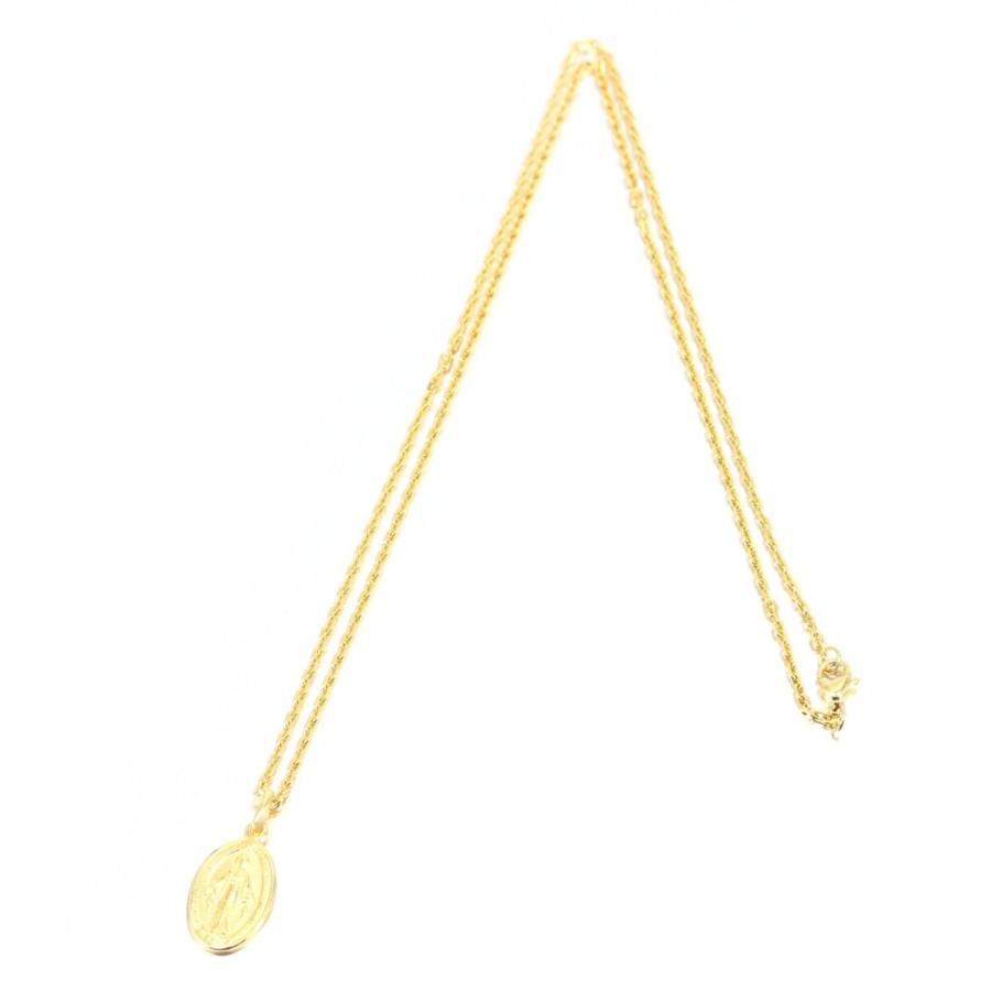 メンズ 24k ゴールド コーティング マリア コイン ネックレス シルバー 