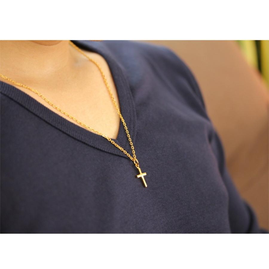 メンズ 24K ゴールド コーティング クロス 十字 ネックレス シルバー 