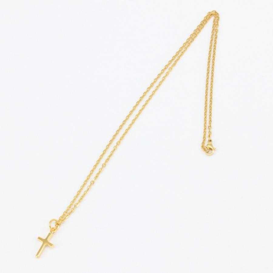 メンズ 24K ゴールド コーティング クロス 十字 ネックレス シルバー