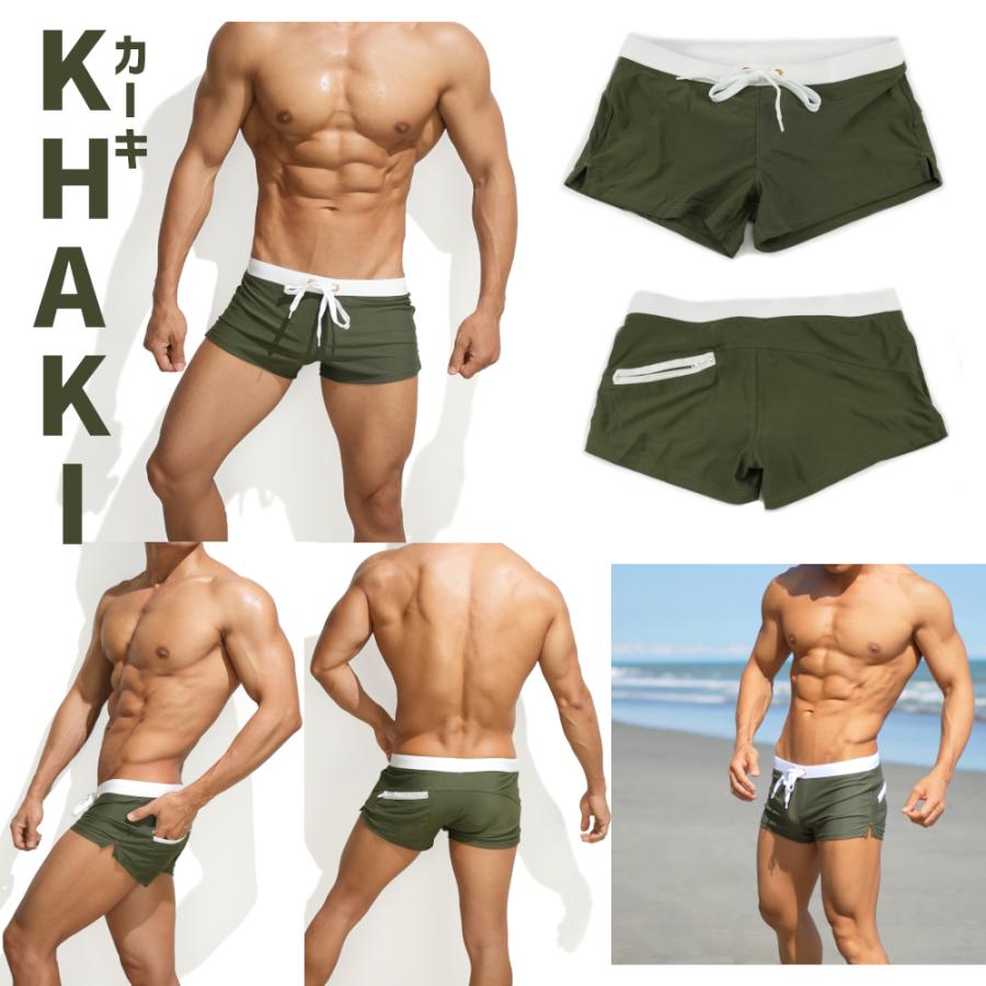 メンズ サーフ パンツ オシャレ 水着 ビーチ 海パン ショート 短め 腰