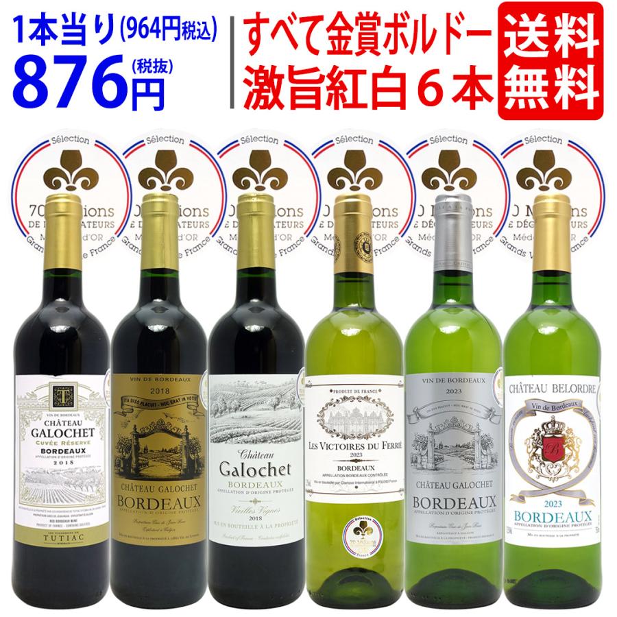 ワイン ワインセット すべて金賞フランス名産地ボルドー激旨赤白 ワイン ワインセット すべて金賞フランス名産地ボルドー激旨赤白