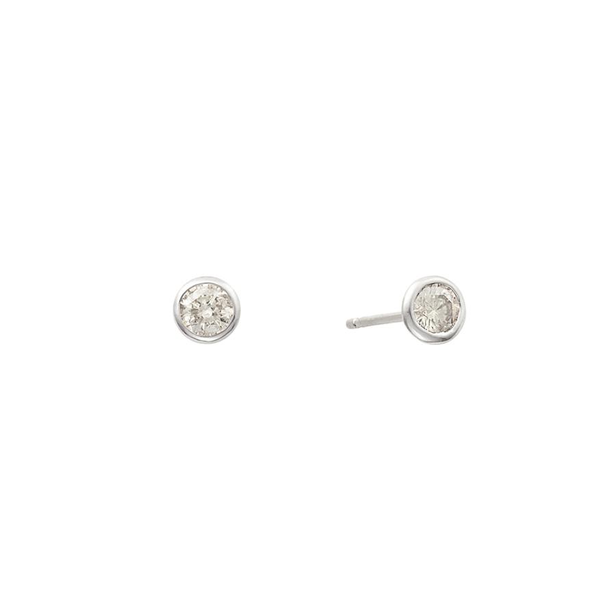 PT900 K18YG ダイヤモンド ピアス 一粒 一粒ダイヤ 丸 プラチナ ふせこみピアス ベゼル ジュエリー 134508020453 134508020454の画像
