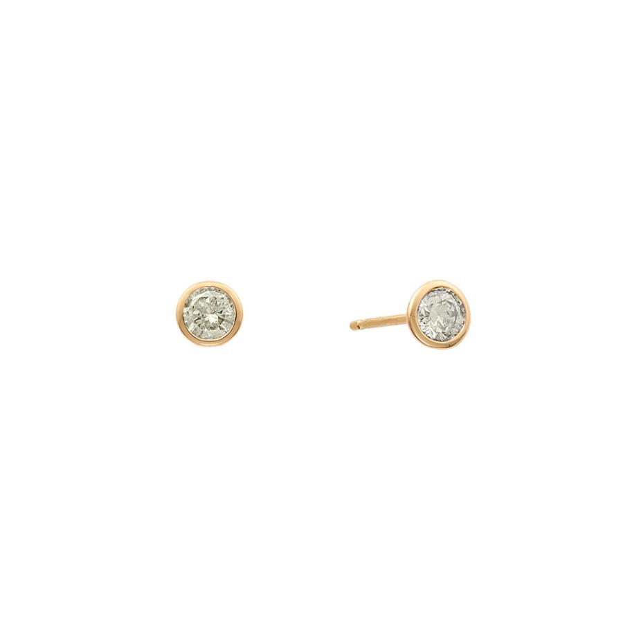 PT900 K18YG ダイヤモンド ピアス 一粒 一粒ダイヤ 丸 プラチナ ふせこみピアス ベゼル ジュエリー 134508020453 134508020454の画像