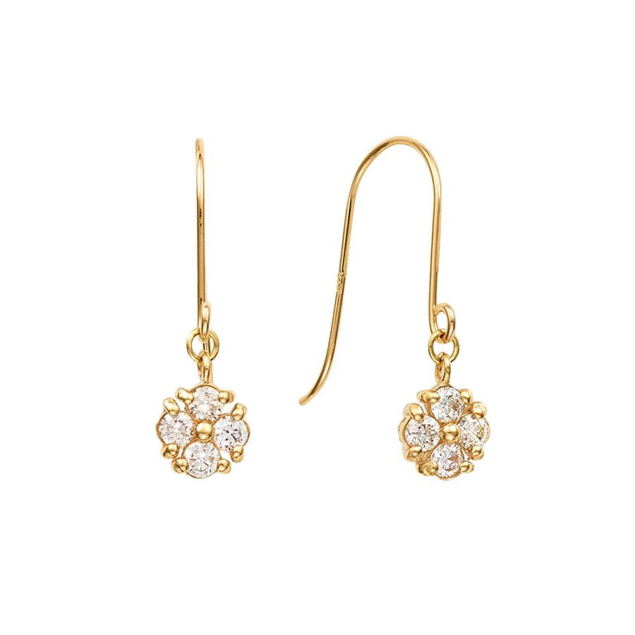 K18YG ダイヤモンドピアス ジプシーピアス フックピアス ジュエリー
