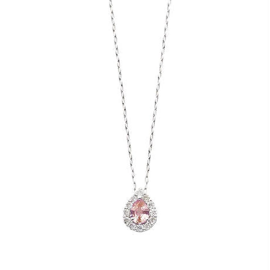 プラチナ PT850 PT950 パパラチア サファイア ダイヤモンドネックレス ペンダント ジュエリー 119008020248の画像
