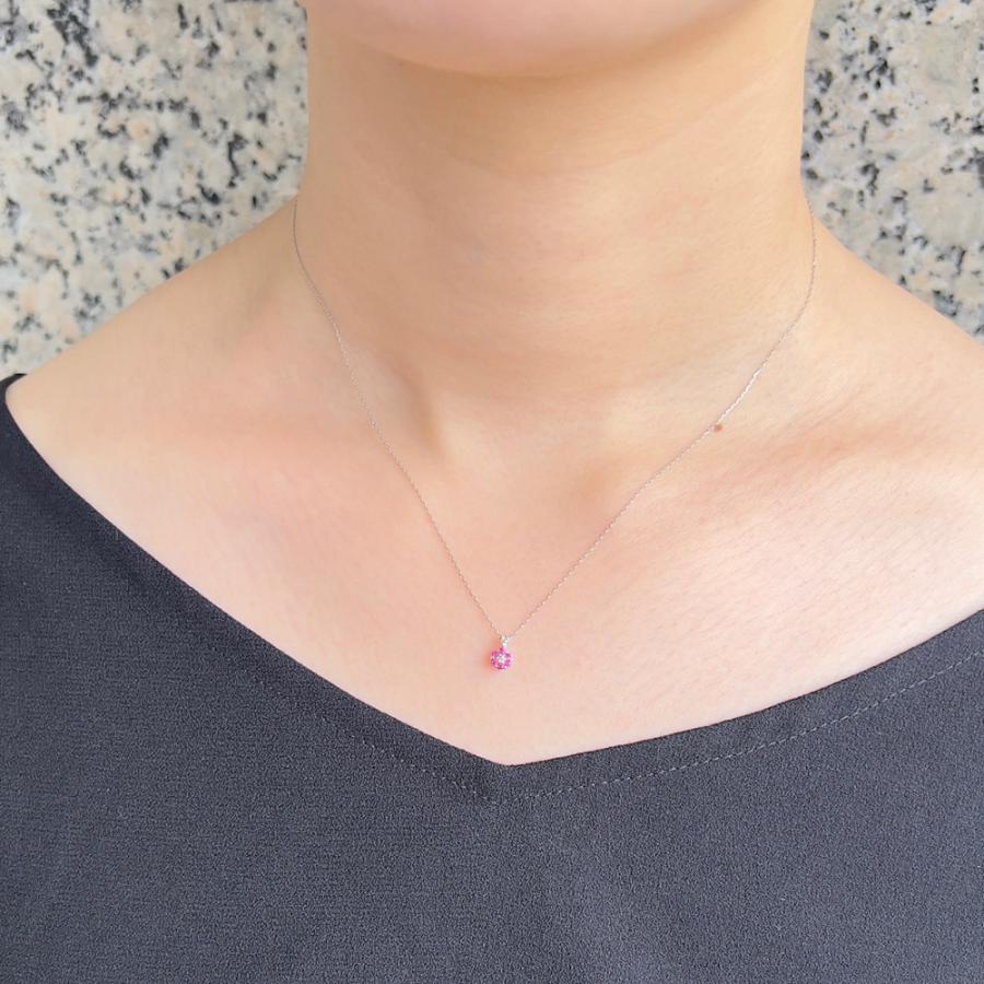 PT850 / 900 プラチナ ルビー / ダイヤモンド ネックレス ペンダント アクセサリー レディース ジュエリー 137108020019の画像