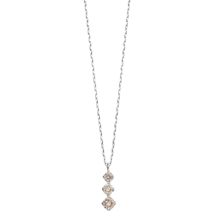 PT850 / 900 プラチナ ダイヤモンド スリーストーン ネックレス ペンダント アクセサリー レディース ジュエリー 403508020062の画像
