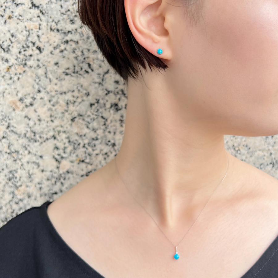 PT900 トルコ石 ピアス アクセサリー レディース ジュエリー 137108020023の画像