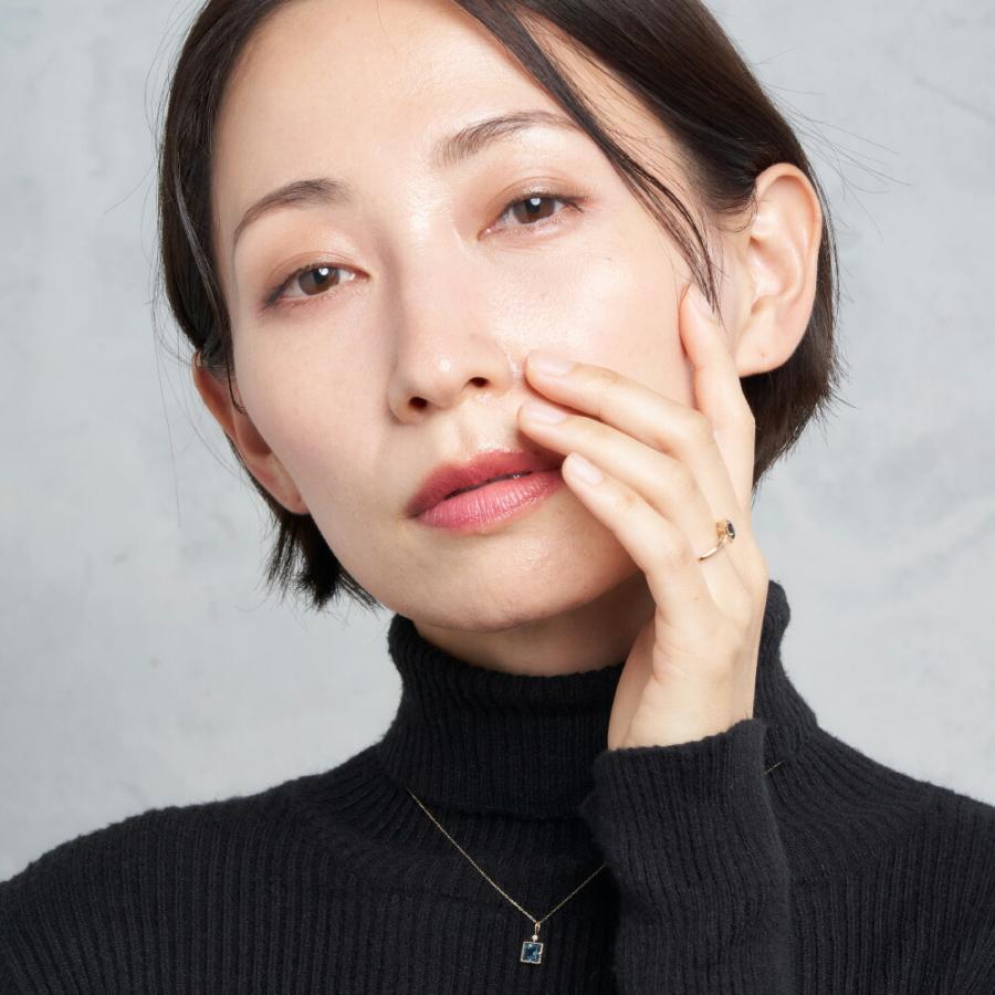 QIREINI H&C K10YG ダイヤモンド ロンドンブルートパーズ ネックレス 