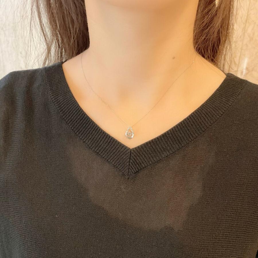 プラチナ PT900 ダイヤモンドネックレス ペンダント ダンシングストーン しずく 雫 型 ジュエリー 125208020273の画像