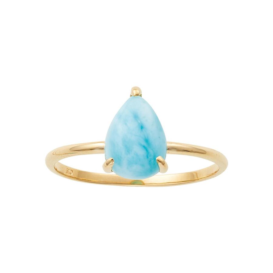 K10YG ラリマー リング 指輪 しずく 雫 型 ジュエリー 11号