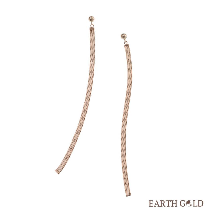K18 18金 金 EARTH GOLD アースゴールド ヘリンボーン ピアス ジュエリー 103808080154の画像
