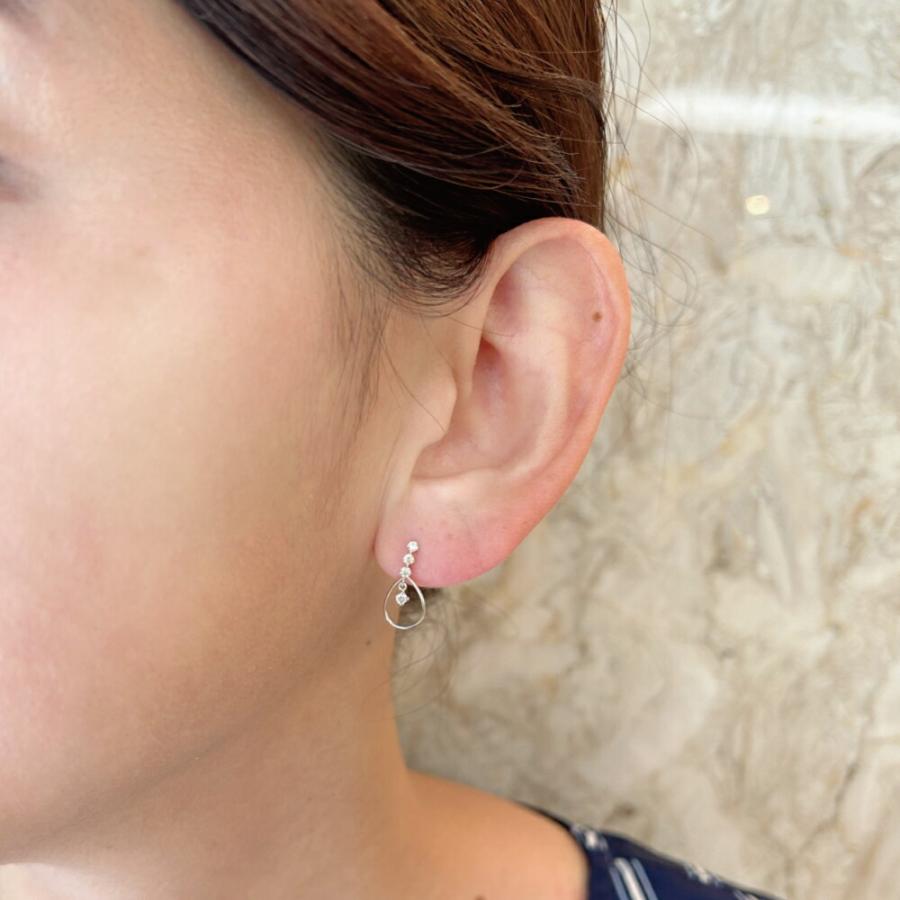 PT900 プラチナ H&C ダイヤモンドピアス ジュエリー 119008020324の画像