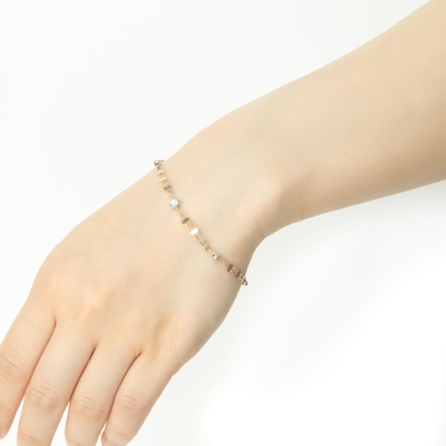 K18 EARTH GOLD / PT850 ダイヤモンド ブレスレット アクセサリー レディース ジュエリー 103808080169の画像