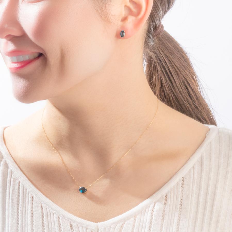 VERITE ブルートパーズネックレスダイヤ