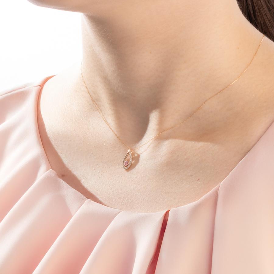 K18PG パパラチアサファイア / ダイヤモンド ネックレス ペンダント アクセサリー レディース ジュエリー 119008020377の画像