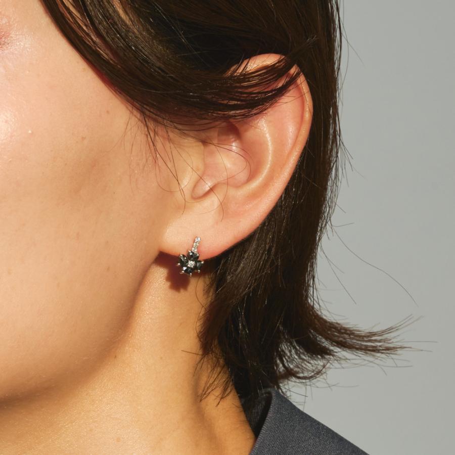 PT900 / 950 プラチナ ダイヤモンド / ブラックダイヤモンド ピアス Dカラー アクセサリー レディース ジュエリー 126108020121の画像