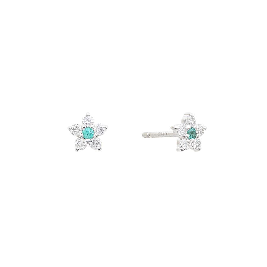 PT900 パライバトルマリン / ダイヤモンド ピアス アクセサリー レディース ジュエリー 134508160016の画像