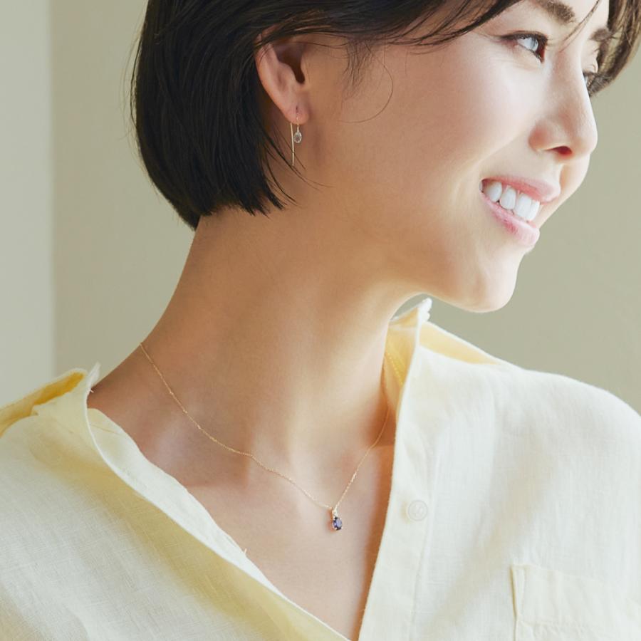 K10YG アイオライト / ダイヤモンド ネックレス ペンダント アクセサリー レディース ジュエリー 113808060262の画像