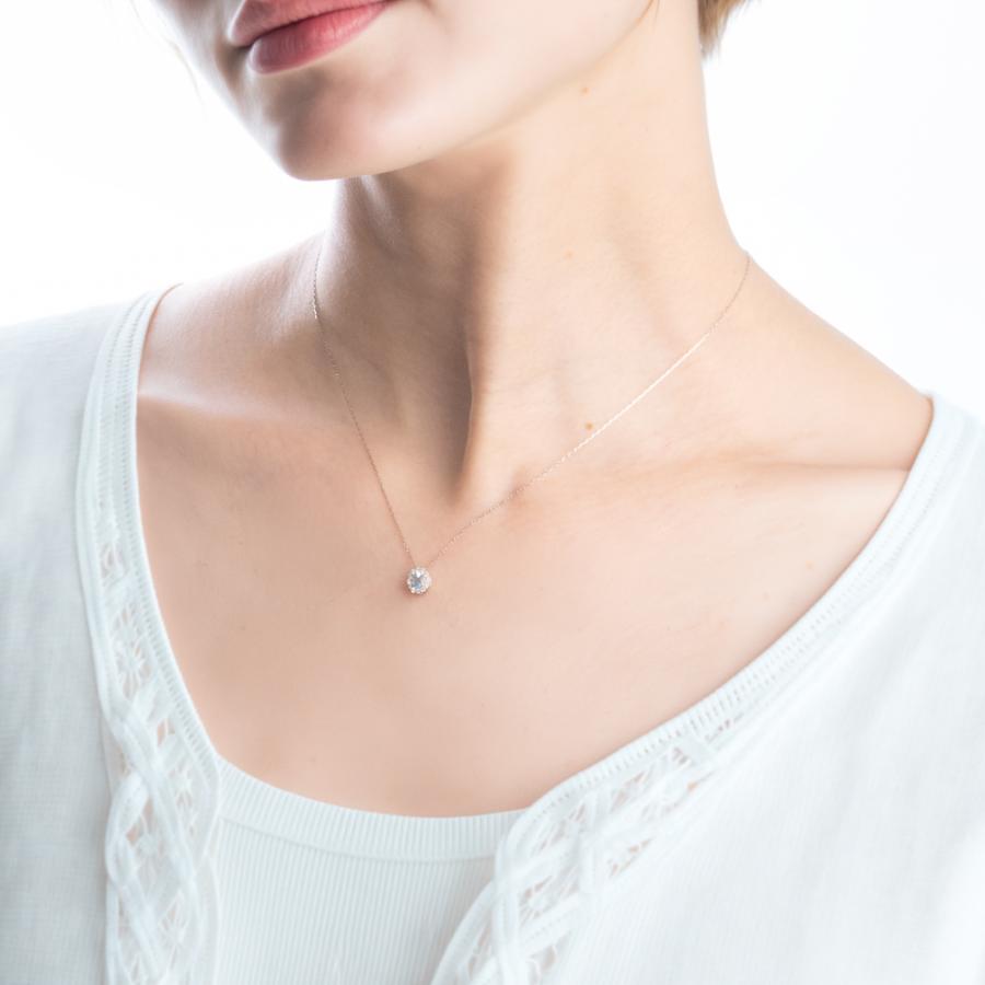 PT850 / PT950 アクアマリン / ダイヤモンド ネックレス ペンダント アクセサリー レディース ジュエリー 119008020407の画像
